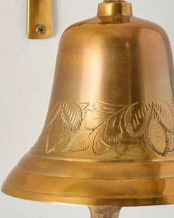 VND8258 A P International Polished Brass Etched Wall Bell