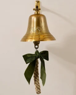 VND8258 A P International Polished Brass Etched Wall Bell