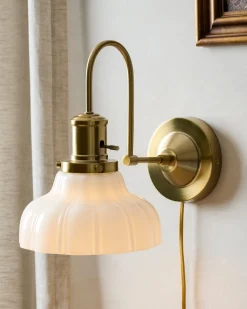 VND6475 StyleCraft Home Collection Polly Milk Glass Plug-in Sconce
