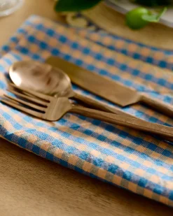 VND6843 KARUR GOLDLINE EXPORTS LLP Poolside Check Napkin Set of 4