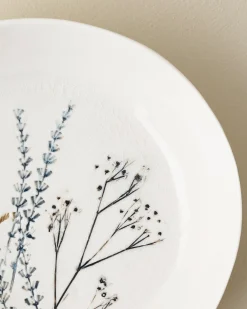 VND0164 Creative Co-op Inc Pressed Floral Pasta Bowl