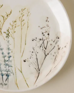 VND0164 Creative Co-op Inc Pressed Floral Plate