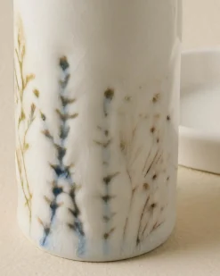VND0164 Creative Co-op Inc Pressed Floral Salt & Pepper Set
