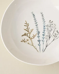 VND0164 Creative Co-op Inc Pressed Floral Serving Bowl