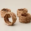 VND7018 Makerspalm, LLC Rattan Napkin Ring Set of 4