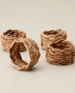 VND7018 Makerspalm, LLC Rattan Napkin Ring Set of 4