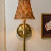 VND6475 StyleCraft Home Collection Rattan Plug-In Wall Sconce