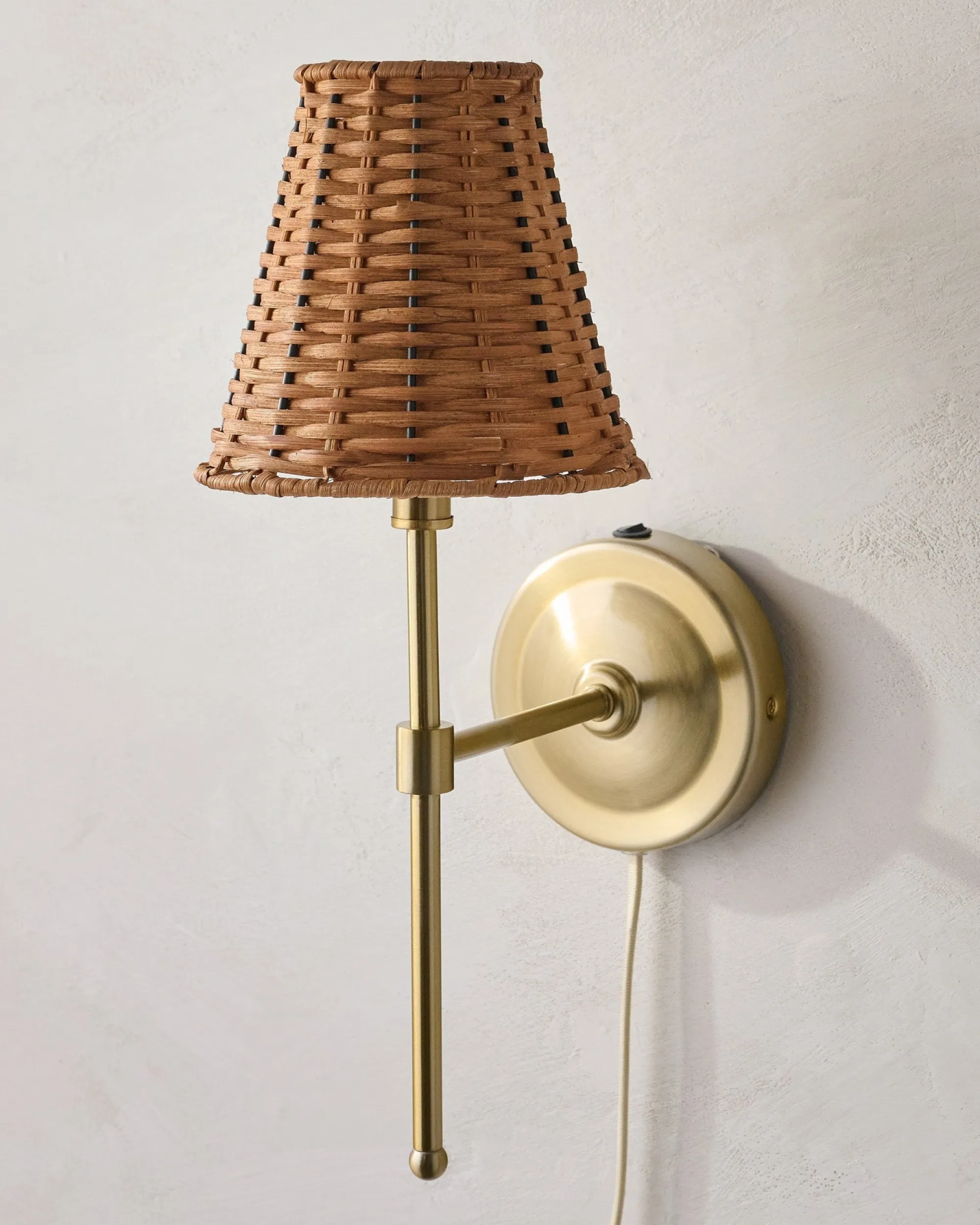 VND6475 StyleCraft Home Collection Rattan Plug-In Wall Sconce