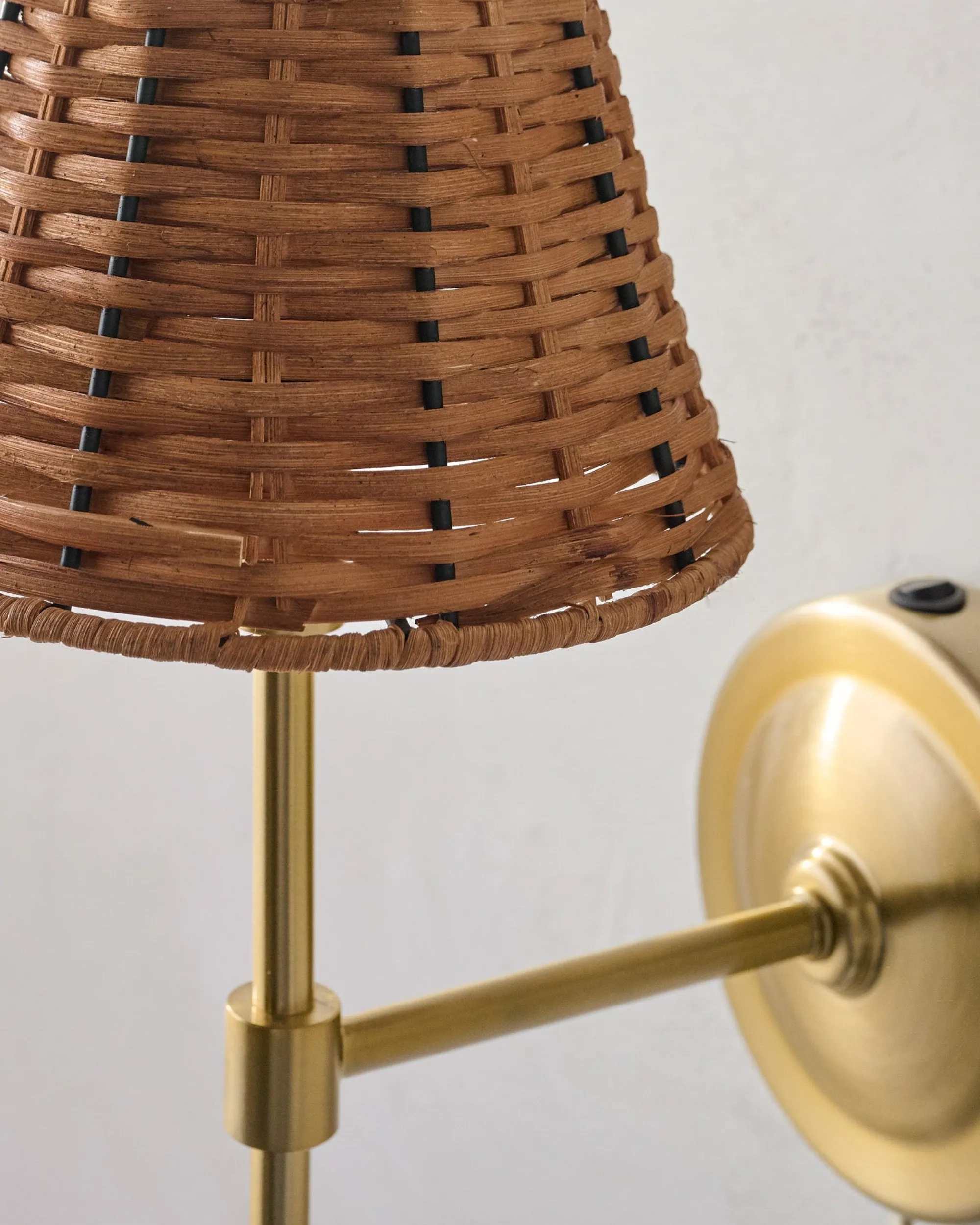 VND6475 StyleCraft Home Collection Rattan Plug-In Wall Sconce