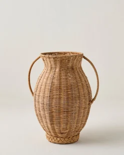VND0164 Creative Co-op Inc Round Rattan Vase