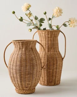 VND0164 Creative Co-op Inc Round Rattan Vase