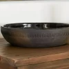 VND7005 Ganesh Creations Rustic Black Clay Accent Bowl