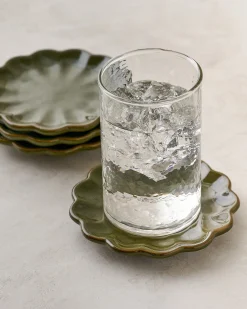 VND7018 Makerspalm, LLC Sage Scalloped Edge Coaster Set of Four