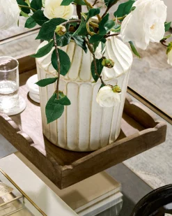 VND7974 Guru Creations Scalloped Antiqued Wood Tray