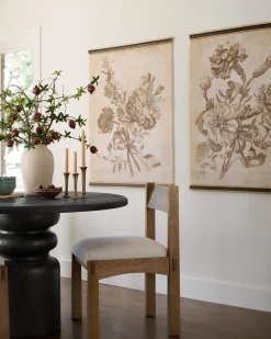 VND0164 Creative Co-op Inc Set of II Vintage Floral Sketch Tapestry