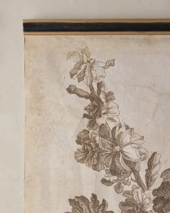 VND0164 Creative Co-op Inc Set of II Vintage Floral Sketch Tapestry