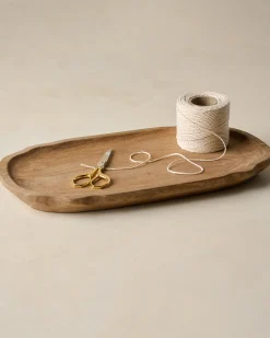 VND6622 ARVIND EXPO-CRAFTS Small Brigitte Fluted Edge Wood Tray