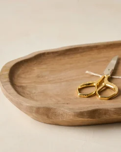 VND6622 ARVIND EXPO-CRAFTS Small Brigitte Fluted Edge Wood Tray