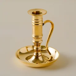 VND8258 A P International Solid Brass Chamberstick Candle Holder