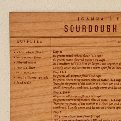 VND0556 Wordsmith Wood Shop Sourdough Starter Wooden Recipe Card