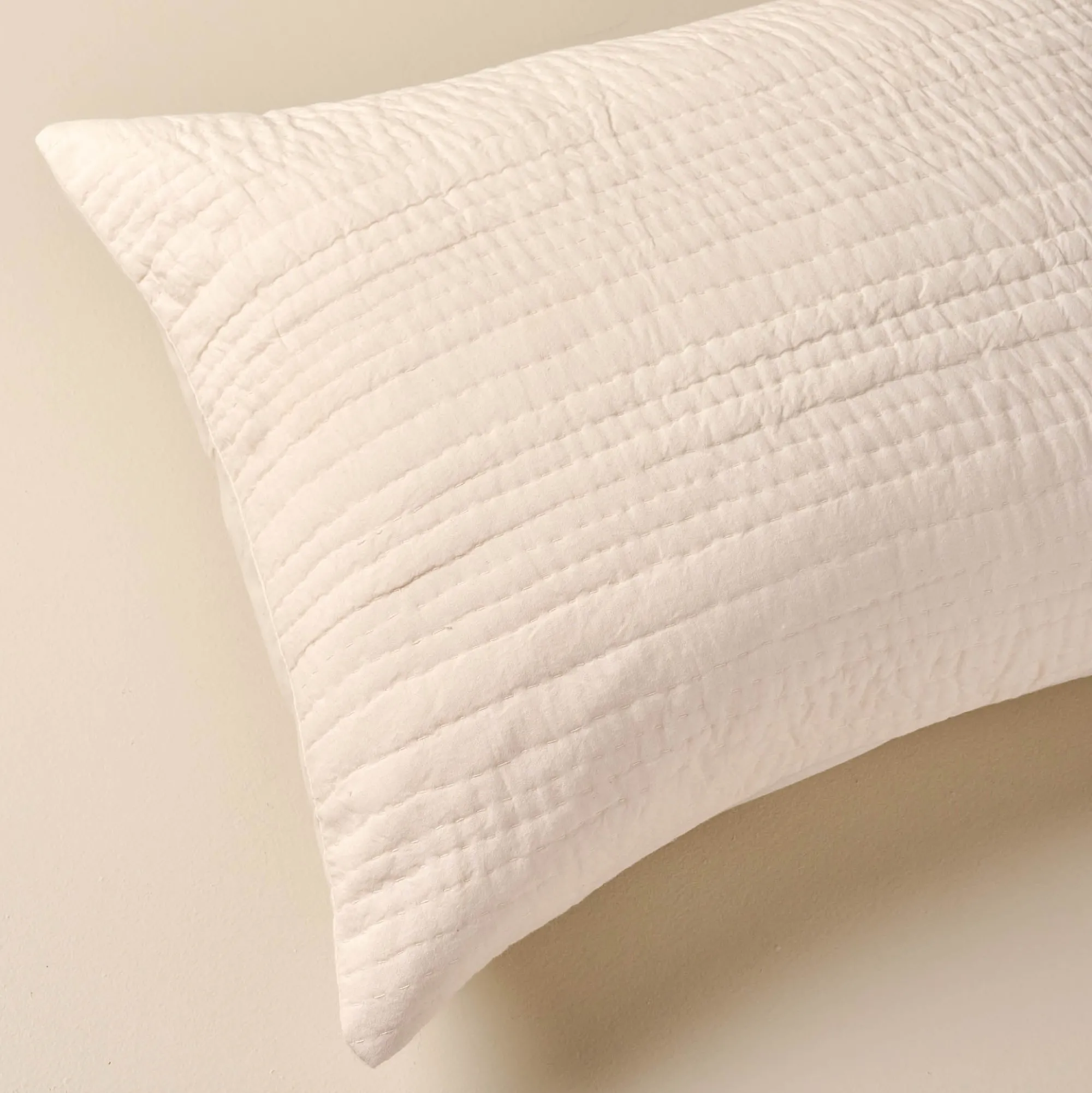 VND6843 KARUR GOLDLINE EXPORTS LLP Stonewashed Pebbled Quilt Pillow Sham - Whitecap Grey