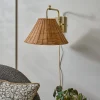 VND6475 StyleCraft Home Collection Tapered Rattan Swivel Plug-In Sconce