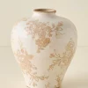 VND0078 K & K Interiors, Inc. Taupe Distressed Floral Vase