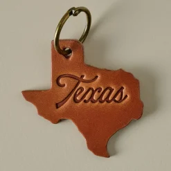 VND8524 SUGARHOUSE LEATHER LLC Texas Stamped Leather Keychain