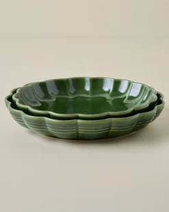 VND7817 FOXSTONE DEVELOPMENT CO.,LTD The Cottage Collection Forest Green Scalloped Baking Dish Set