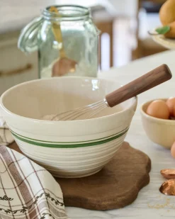 VND6562 Chaozhou Highland Crafts Company Ltd The Cottage Collection Forest Green Striped Mixing Bowl Set