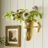VND7371 True Home Decor Pvt Ltd Theresa Wall Mounted Solid Brass Vase