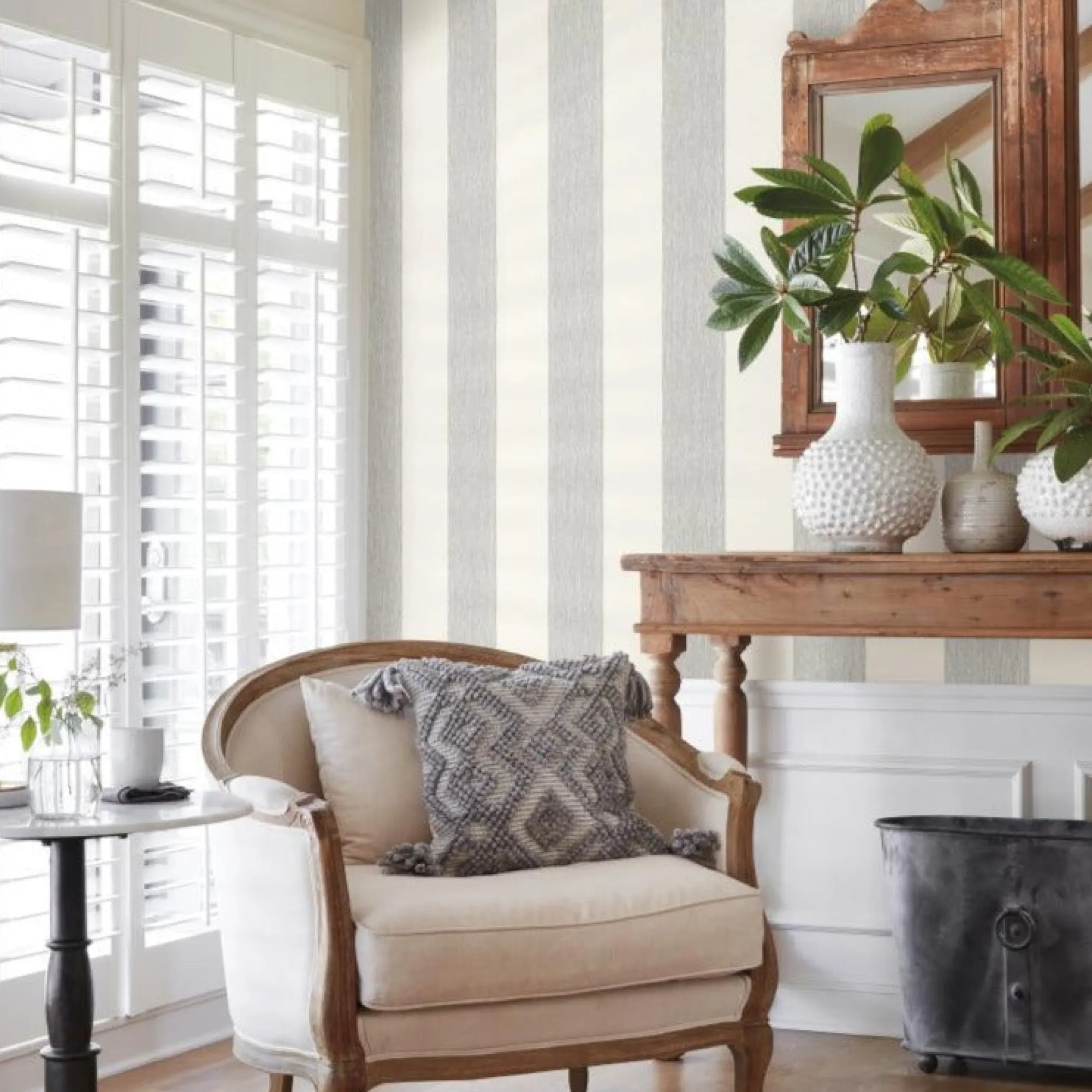 VND2730 York Wallcoverings Thread Stripe Wallpaper