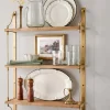 VND6622 ARVIND EXPO-CRAFTS Triple Parker Brass and Wood Shelf