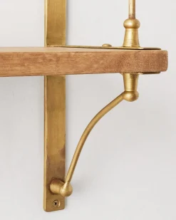 VND6622 ARVIND EXPO-CRAFTS Triple Parker Brass and Wood Shelf