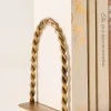 VND8957 ORNATE EXIM HOME PVT LTD Twisted Vintage-Inspired Brass Bookends