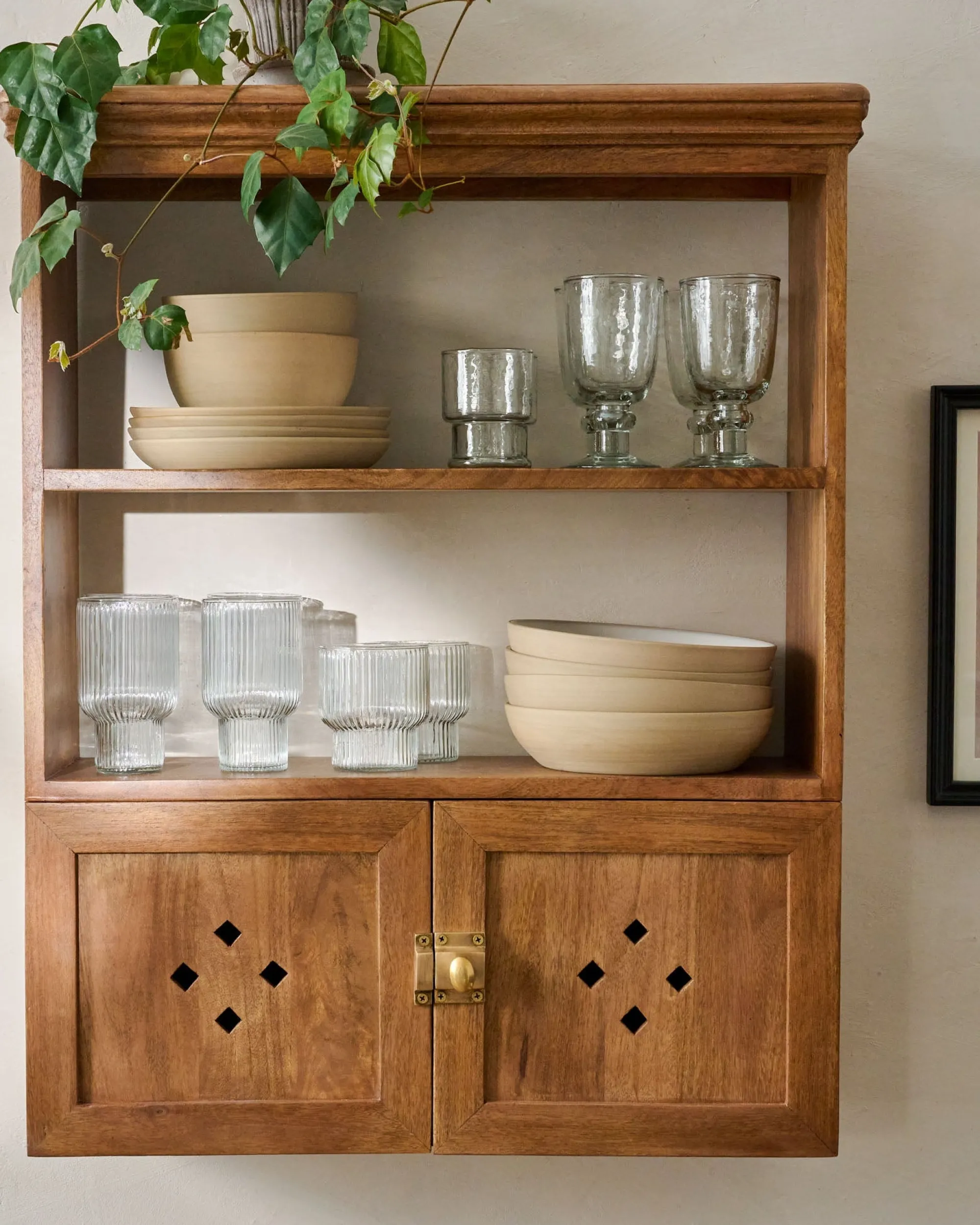 VND7974 Guru Creations Vaughn Antiqued Wood Shelf with Doors