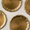VND7371 True Home Decor Pvt Ltd Vintage-Inspired Brass Coaster Set of Four