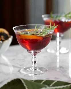VND8399 Beijing Housewares Industries Ltd Vintage-Inspired Etched Glass Coupe