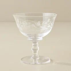 Magnolia Vintage-Inspired Etched Glass Drinkware Bundle