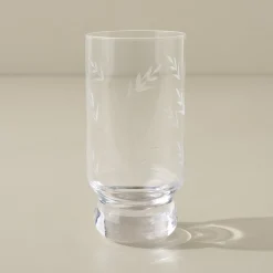 Magnolia Vintage-Inspired Etched Glass Drinkware Bundle