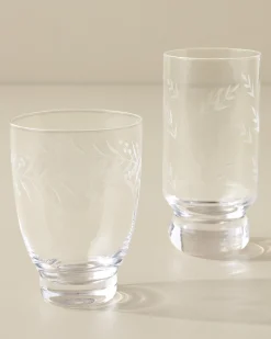 VND8399 Beijing Housewares Industries Ltd Vintage-Inspired Etched Glass Tumbler