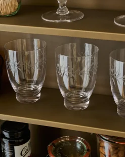 VND8399 Beijing Housewares Industries Ltd Vintage-Inspired Etched Glass Tumbler