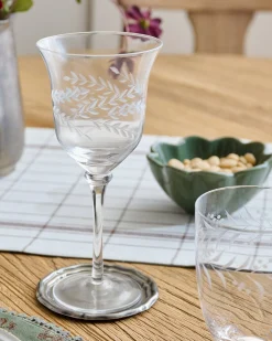 VND8399 Beijing Housewares Industries Ltd Vintage-Inspired Etched Glass Wine Glass