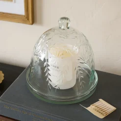 VND6967 S Gopal Overseas Vivian Cut Glass Candle Cloche