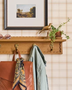 VND8329 Craftmachine India Pvt Ltd Wade Wood Wall Shelf with Hooks