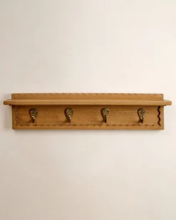 VND8329 Craftmachine India Pvt Ltd Wade Wood Wall Shelf with Hooks