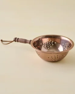 VND8417 AC Brothers Walnut Handle Copper Colander