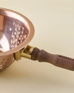 VND8417 AC Brothers Walnut Handle Copper Colander