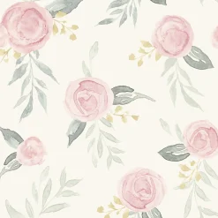 VND2730 York Wallcoverings Watercolor Roses Wallpaper