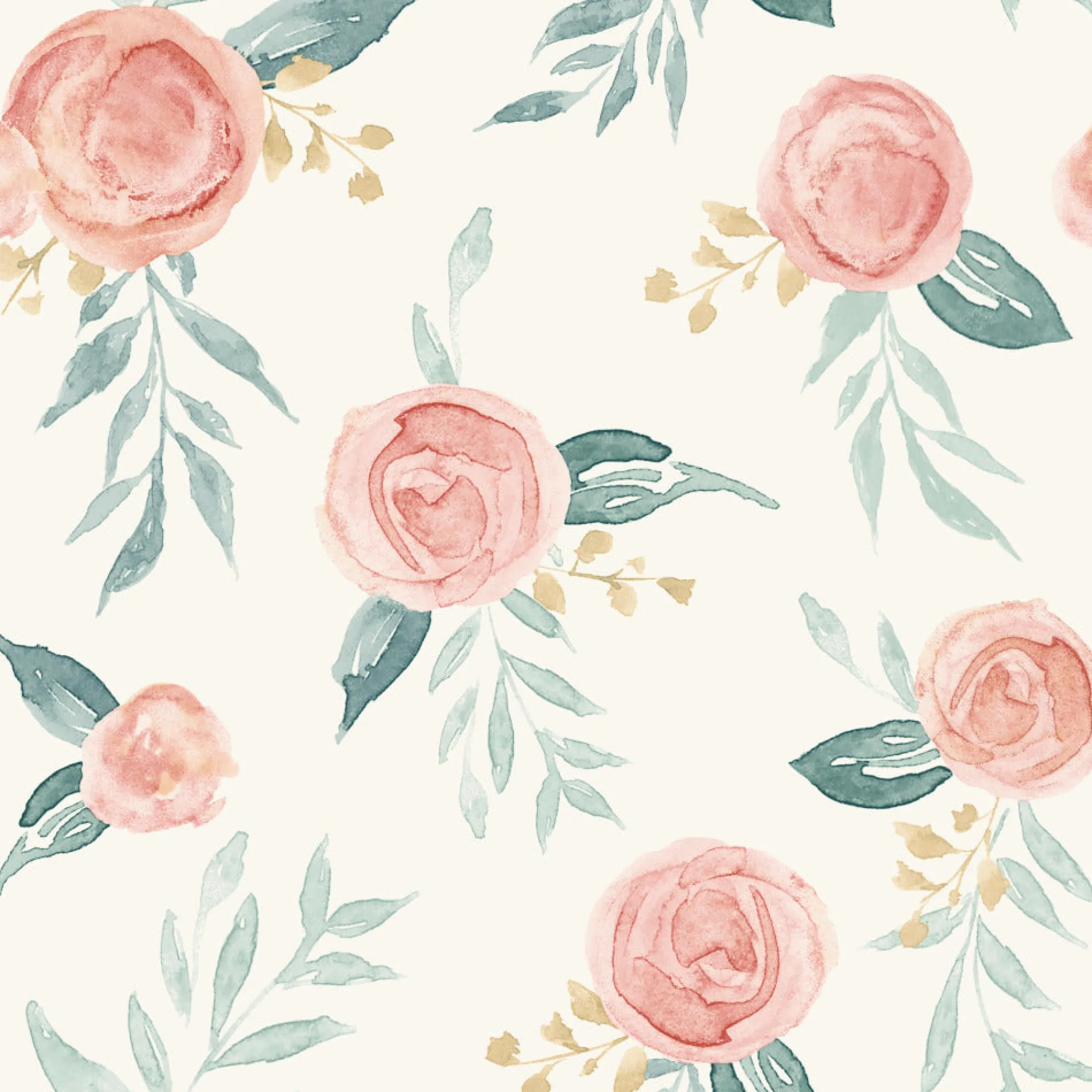 VND2730 York Wallcoverings Watercolor Roses Wallpaper